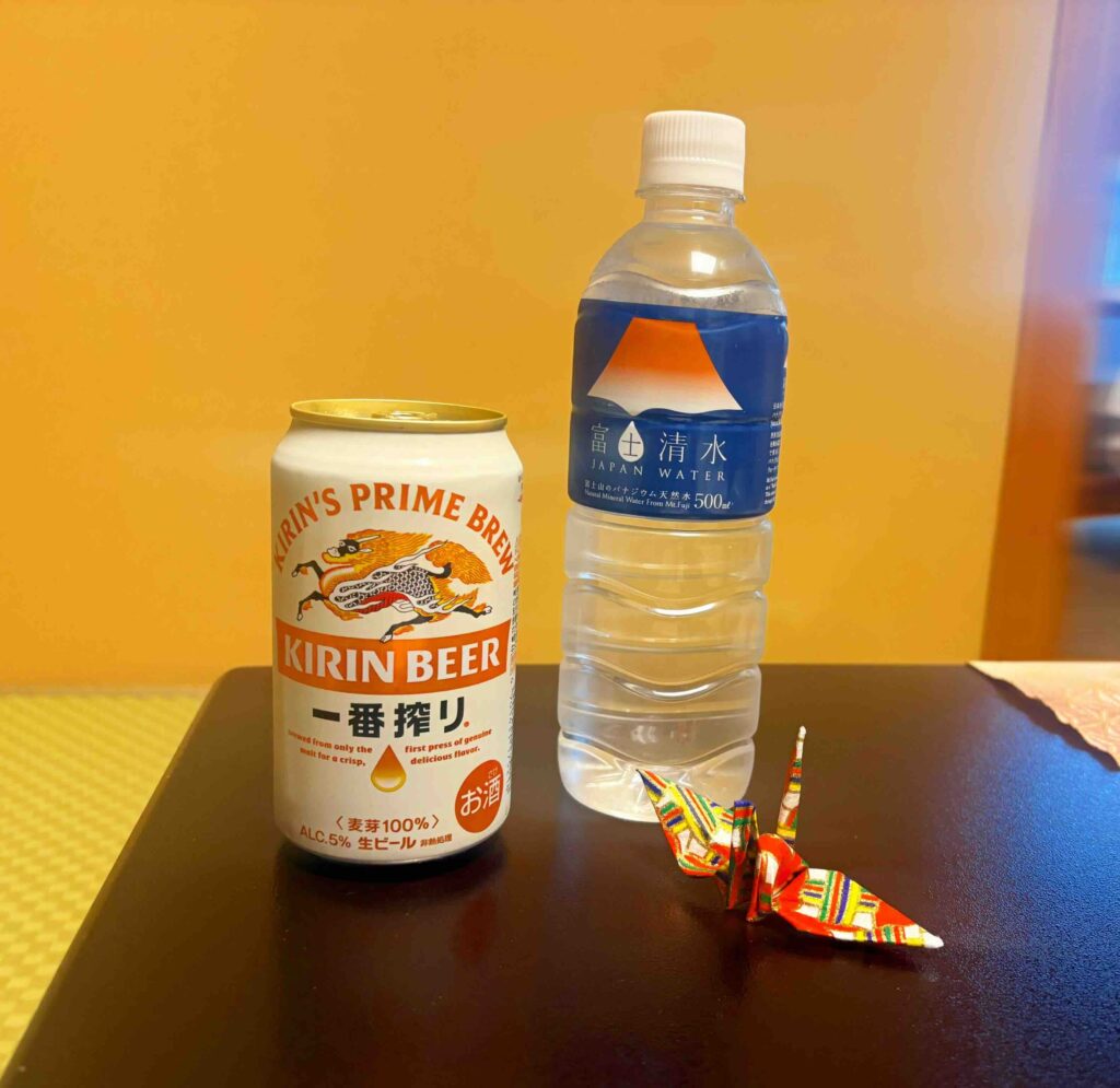 鬼怒川温泉「あさやホテル」のウェルカムドリンク。